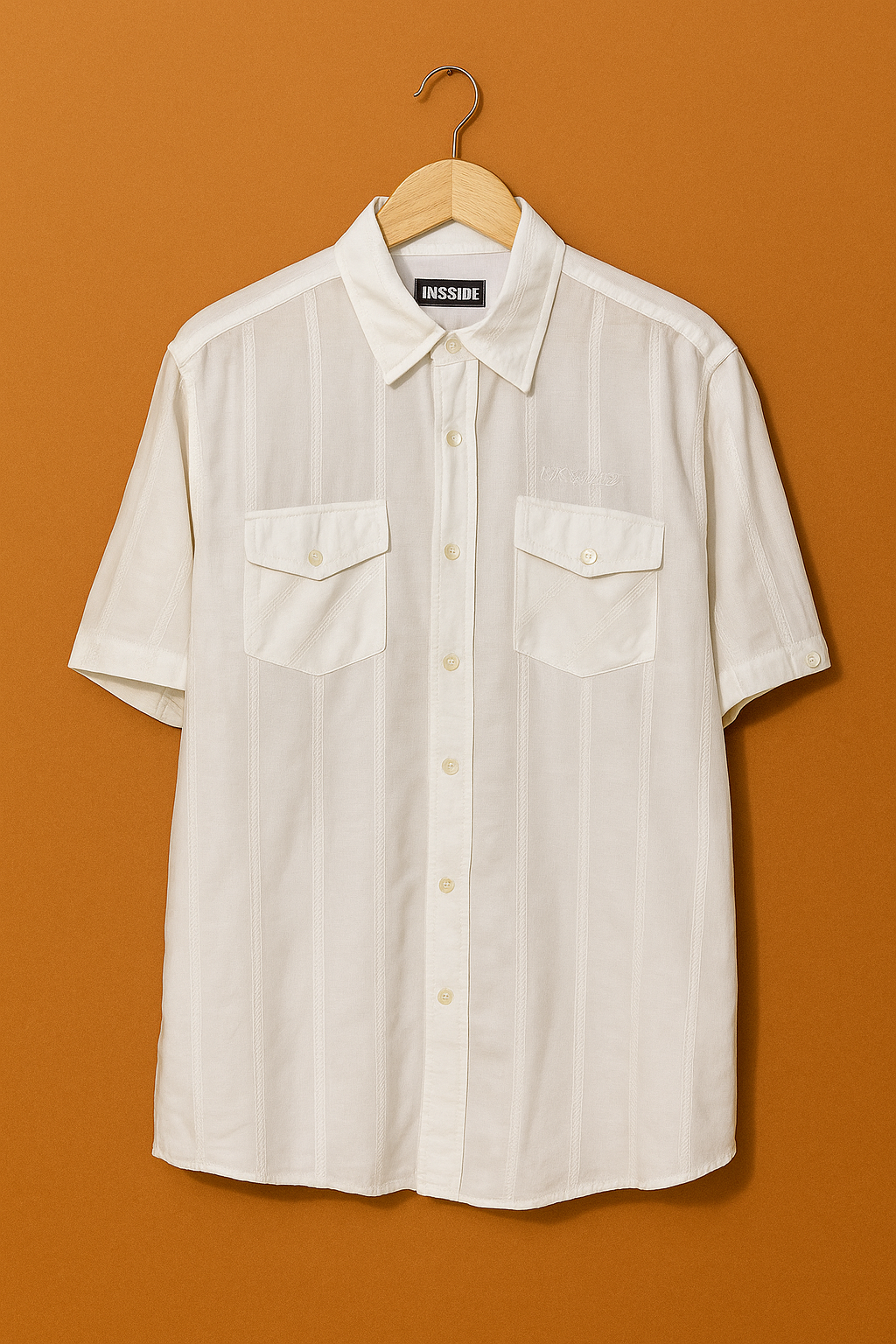 1004-White Front Double Pocket Shirt