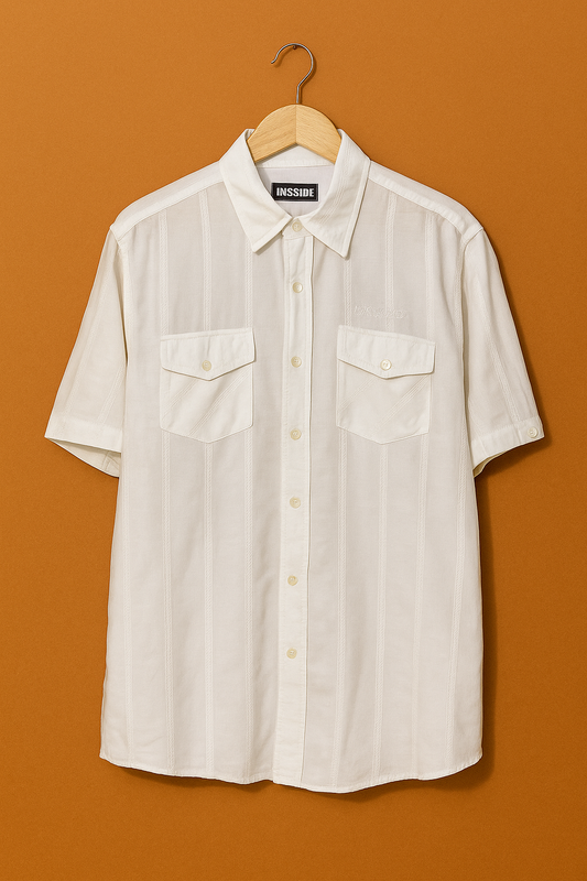 1004-White Front Double Pocket Shirt