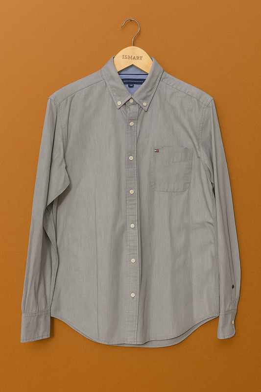 1013- T.HILFIGER | Light Grey Classy Button Down