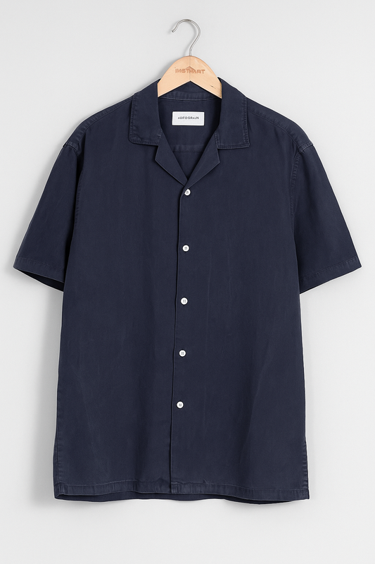 1001-AUTOGRAPH | Black Premium Cuban Collar Shirt