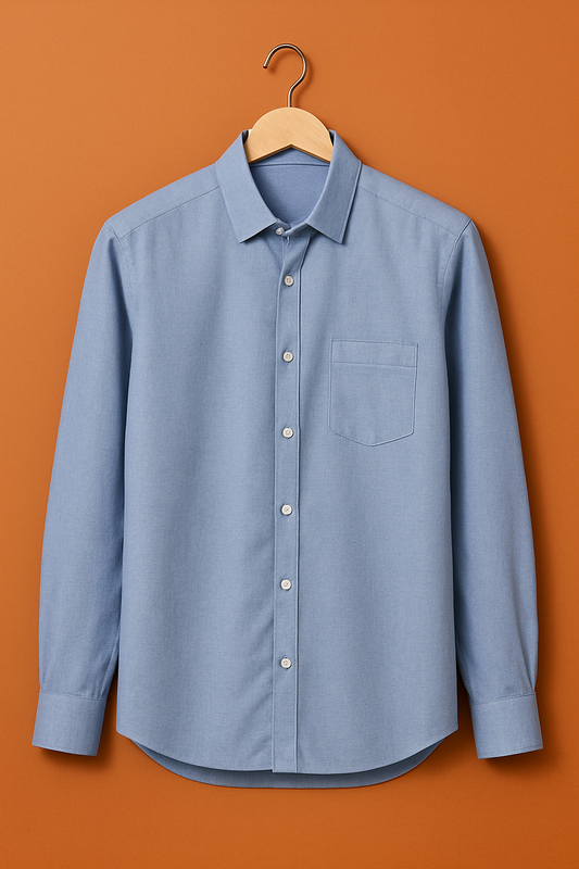 1012-ZARA | Light Blue Textured Premium Button Down